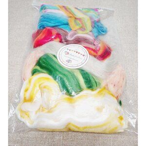 #2: Felting Wool Roving, mixed color fibers from UK, NWOT